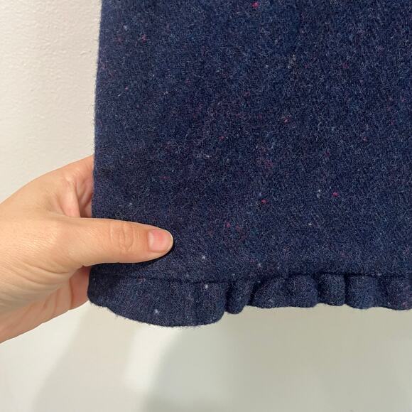 Talbots Petites 16 Wool Blend Tweed Pencil Skirt Ruffle Hem Classic Workwear - Picture 4 of 7